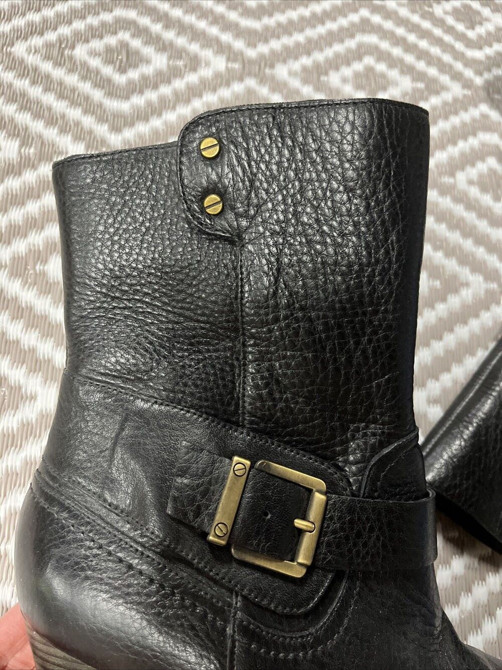 Clarks Indigo Women's Black Ankle Leather Boots 64503 Zip Up Sz 9M EUC - Picture 5 of 12